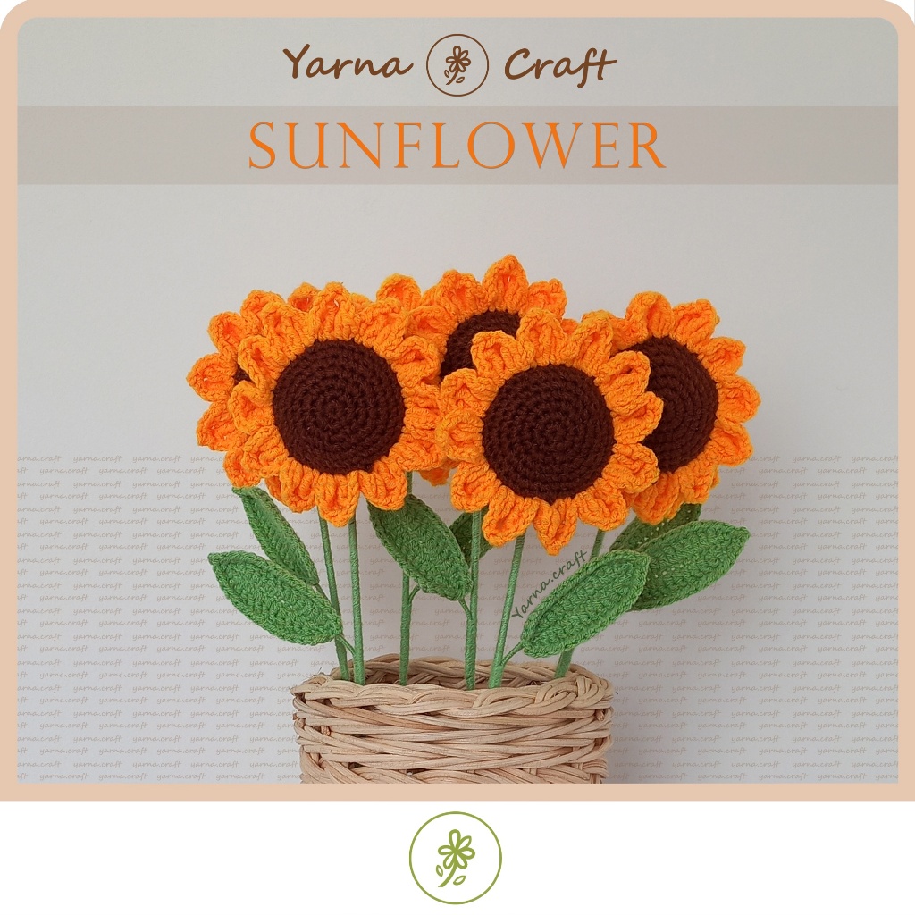 Jual (READY) Bunga Rajut Matahari | Sunflower Flower Crochet | Buket ...
