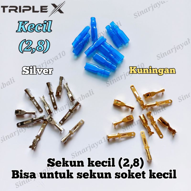 Jual skun kecil 2,8 sekun terminal pipih pin konektor 2.8 gepeng kabel ...
