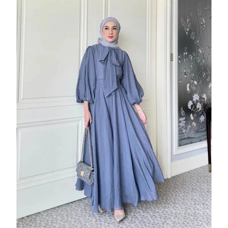 Jual Gamis Susun crinkle Gamis Ruffle Dress crinklePolos Busui Frendly ...