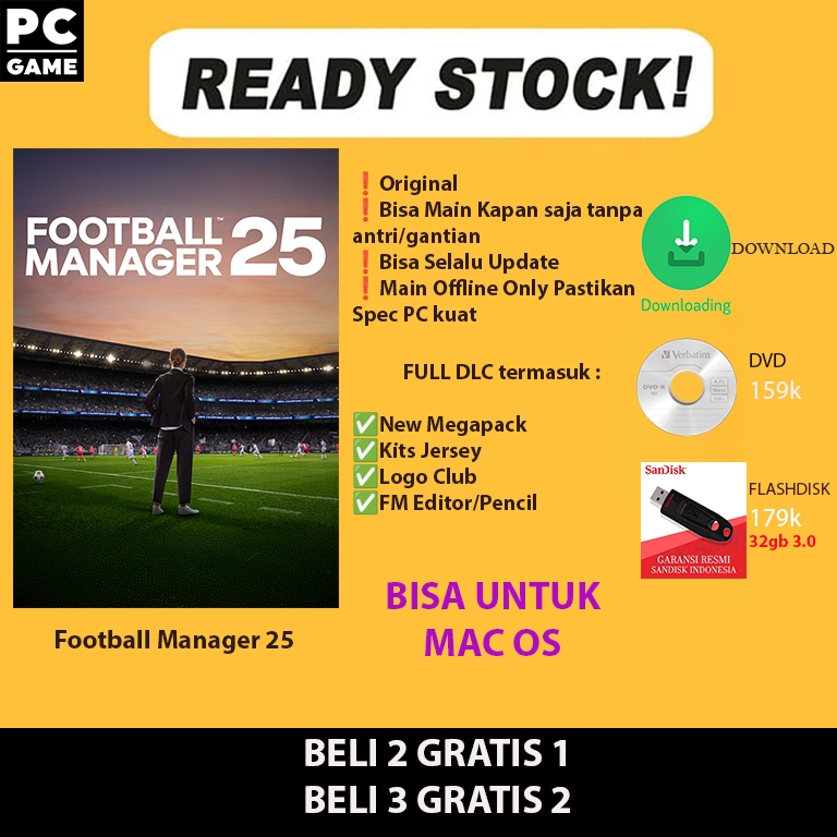 Jual Football Manager 2025 PC ORIGINAL / FM 25 / FM 2025 PC WITH MEGAPACK Shopee Indonesia