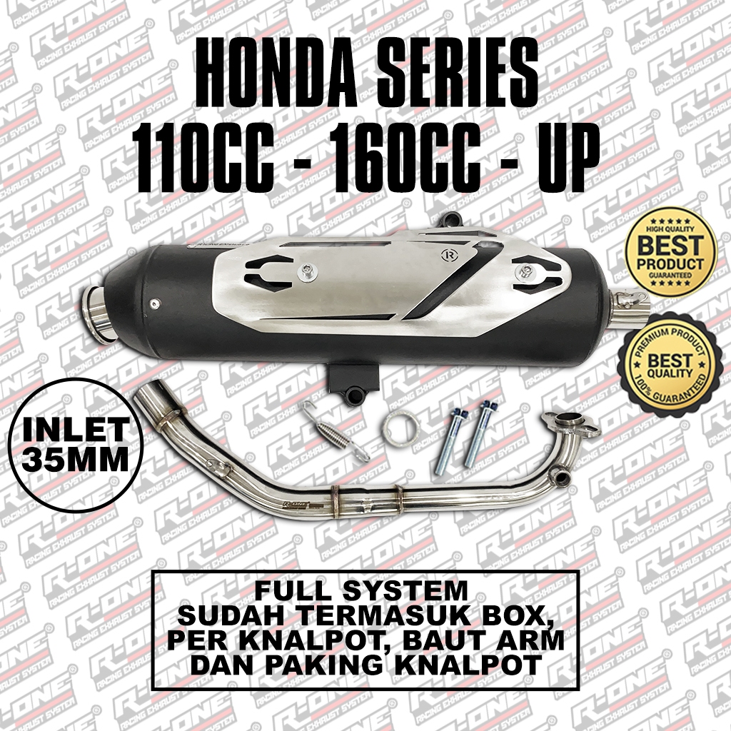 Jual Knalpot R One Racing Muffler V2 STD Full Package untuk Honda ...