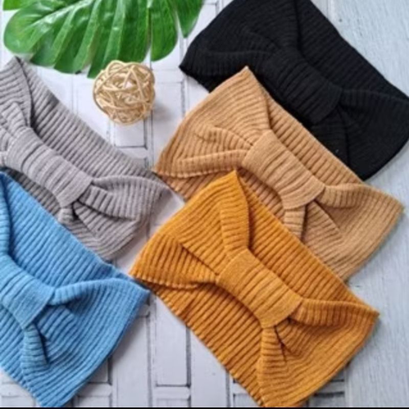 Jual ciput bandana #bando rajut model pita# dalaman kerudung | Shopee ...