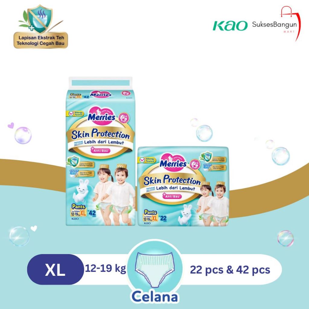 Jual Diapers merries Skin Protection XL 42 pcs | Shopee Indonesia