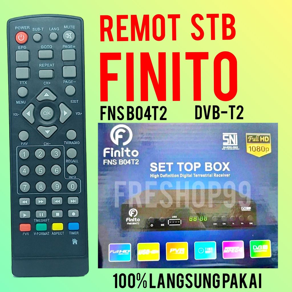 Jual Remote set top box finito remot stb siap pakai langsung nyambung ...