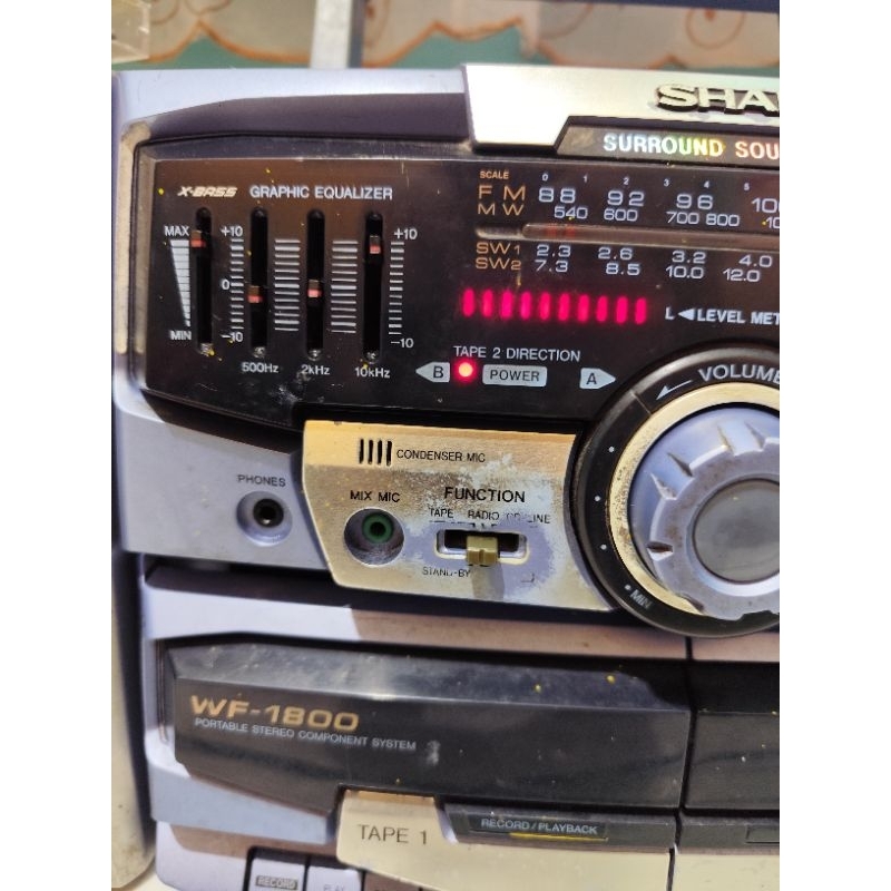 Jual Mesin Radio Tipe Pemutar Kaset Kompo Sharp WF-1800. Kondisi sudah ...