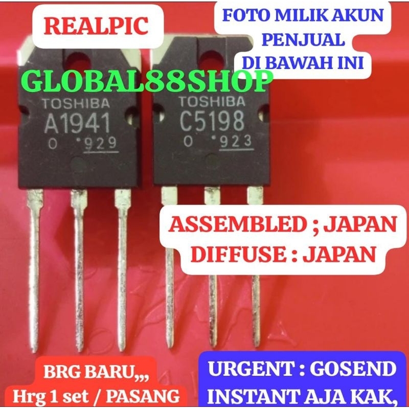 Jual Hrg 1 set / pasang A1941 C5198 ORIGINAL JAPAN SA1941 SC5198