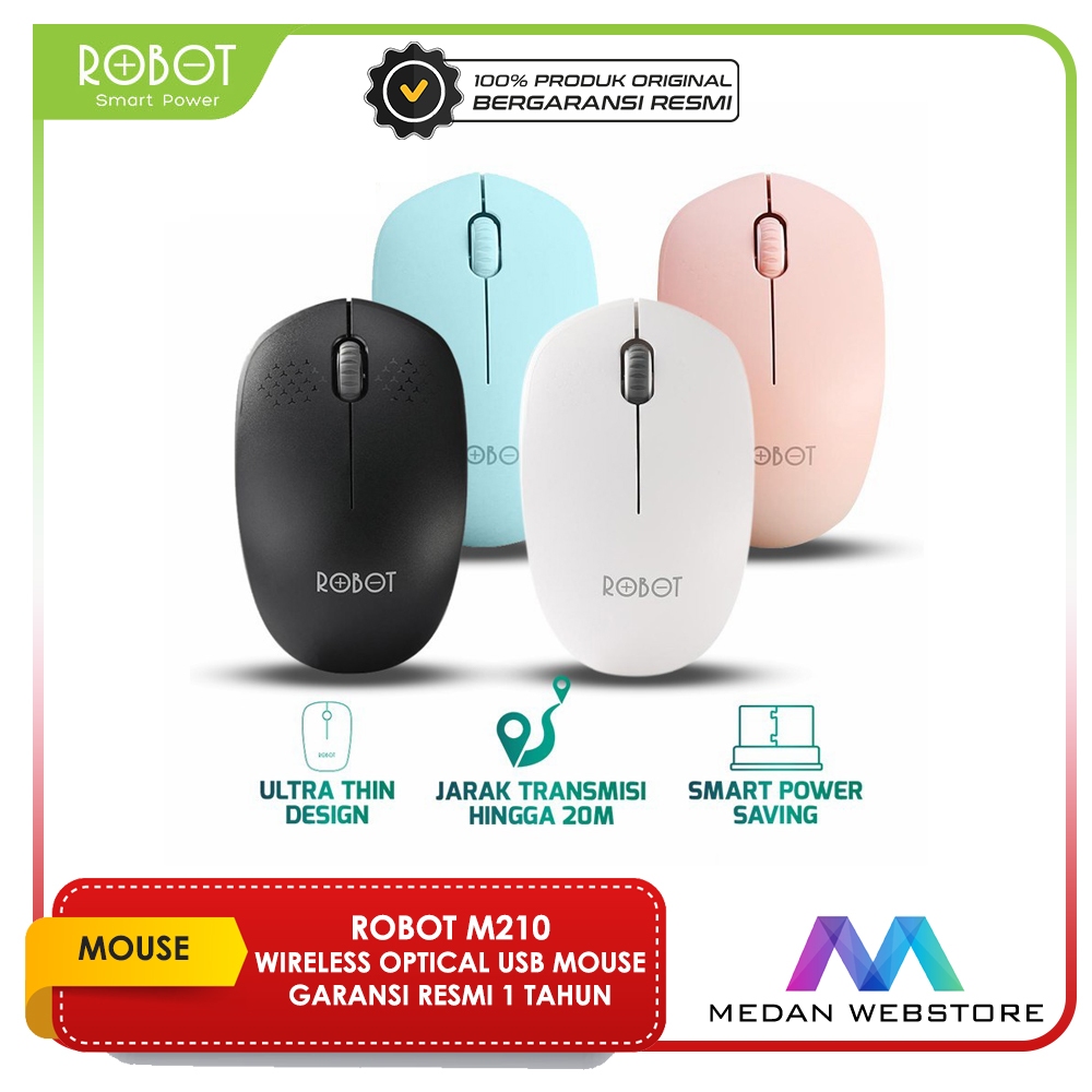 Jual ROBOT M210 Mouse Wireless Robot M210 ORIGINAL ROBOT FREE BATERAI ...