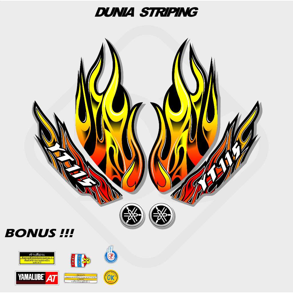 Jual STRIPING STICKER STOCK DECAL STIKER YAMAHA MODEL ORI YT 115 TAHUN ...