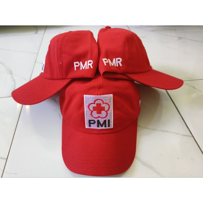 Jual Topi PMI x PMR merah blok putih | Shopee Indonesia