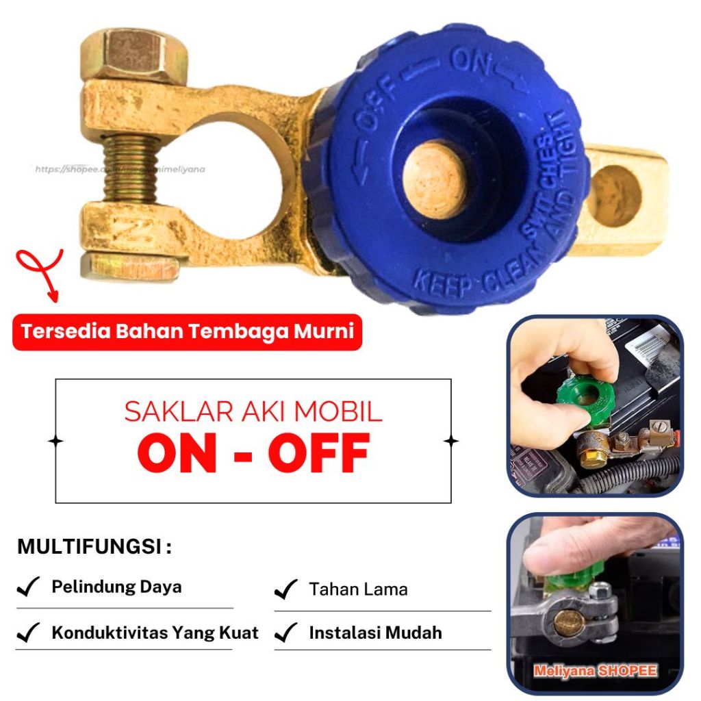 Jual On Off Aki Mobil Saklar Switch Baterai Pemutus Arus Accu Listrik ...