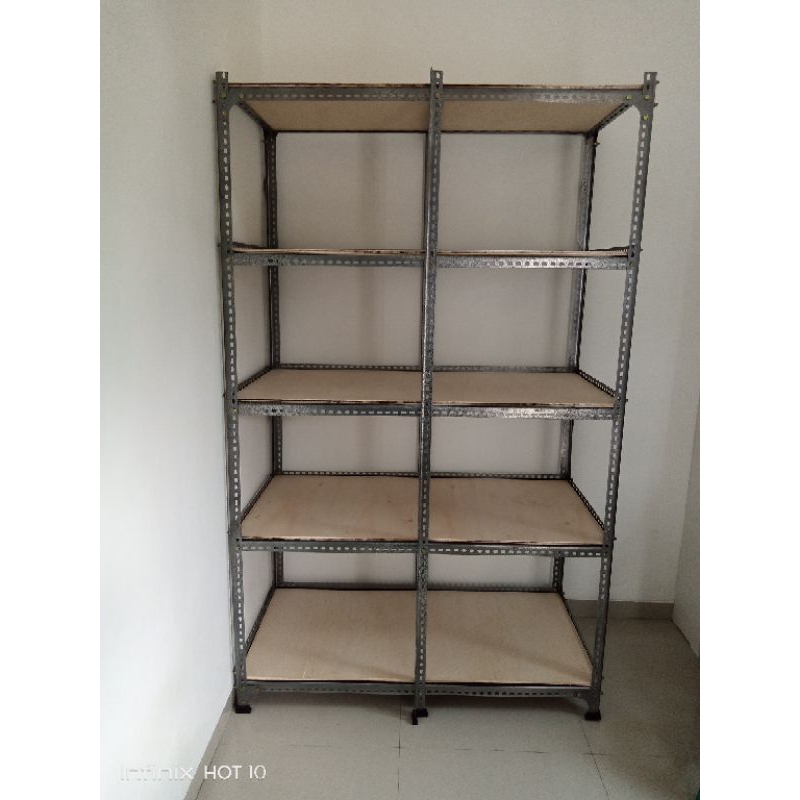 Jual rak besi siku lubang t180 p150 L40cm 5 susun 6 tiang rak kantor ...