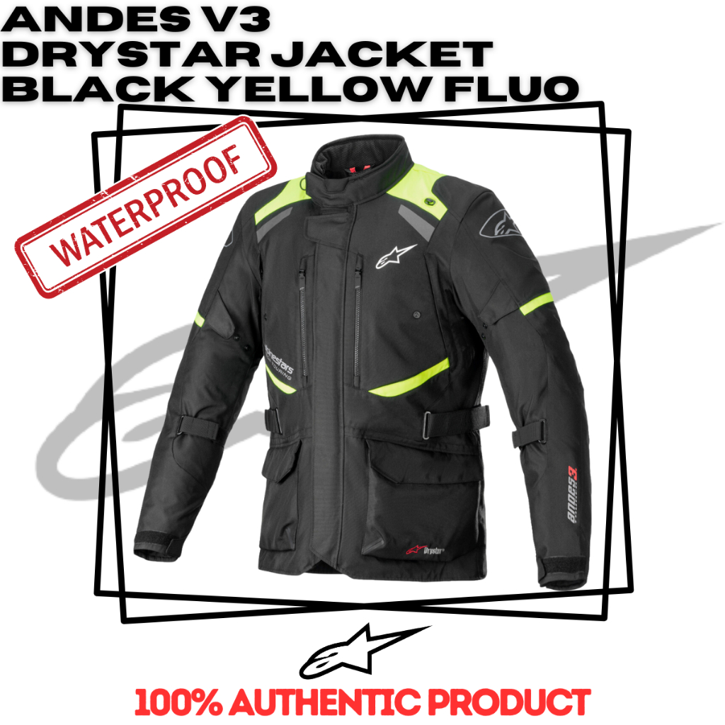 ALPINESTARS ANDES V3 DRYSTAR JACKET JAKET MOTOR WATERPROOF TOURING WITH  REMOVEABLE INNER THERMAL