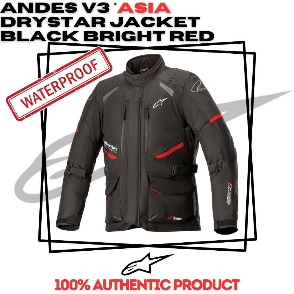 Jual Jaket Touring Motor Alpinestars Andes V3 Asia Black Bright