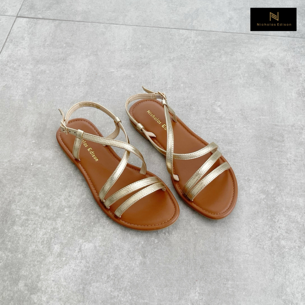 Jual Nicholas Edison Sandal Hana Sandal flat Tali temali Slip on