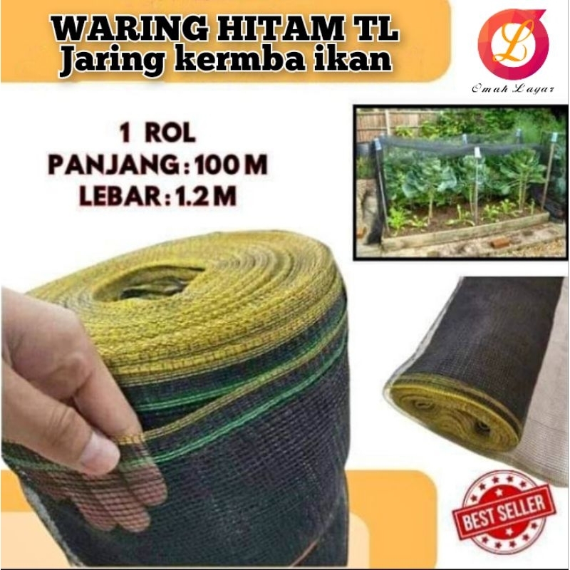Jual jaring waring 1,2 x 100 keramba ikan pagar kebun 120cm x 100m ...