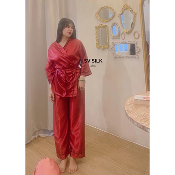 Pajamas Queen SV Silky Premium Sleepwear Wanita Premium Lengan Celana Panjang Setelan Tidur