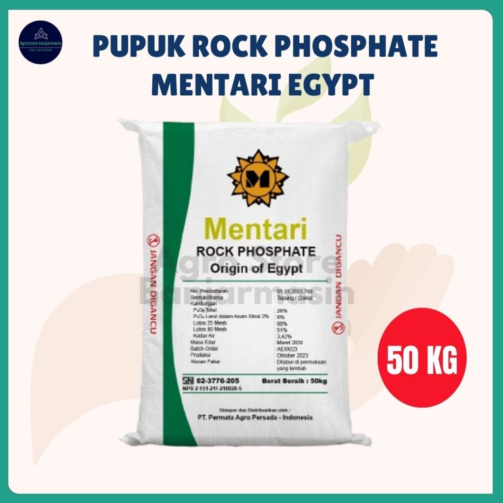Jual Pupuk Rock Phosphate Mentari Egypt kemasan 50Kg Shopee Indonesia