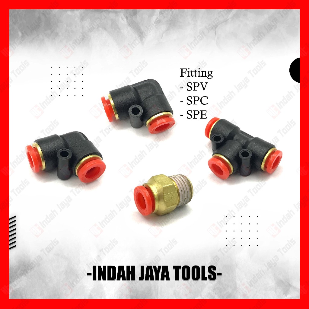Jual Fitting PU Nepel Sambungan Selang SPV SPC SPE - Fiting Pneumatic ...