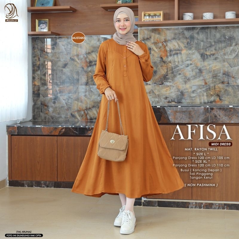 midi dress rayon twill Jual NEW AFISA MIDI - MIDI DRESS BAHAN RAYON TWILL MODEL ELEGAN KEKINIAN  DENGAN BANYAK PILIHAN WARNA CANTIK BY ANNAIRA.ID