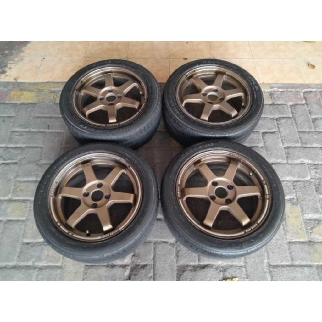 Jual Velg bekas mobil raving te37 ring 15x6,5 pcd 4x100 et 40 ban 195 ...