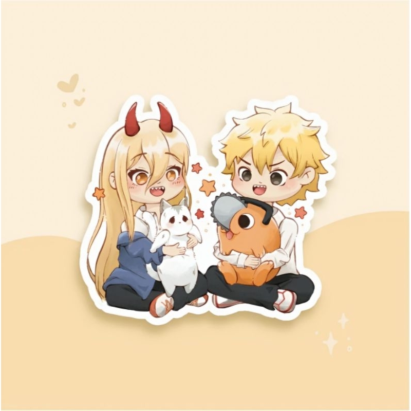 Jual denji power sticker | chainsaw man | waterproof | aesthetic ...