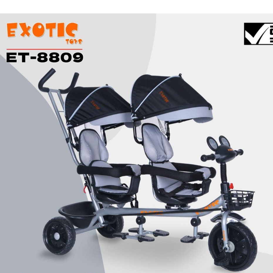 Jual Sepeda Stroller Roda Tiga Anak Kembar Exotic ET 8809 Boncengan 2 ...
