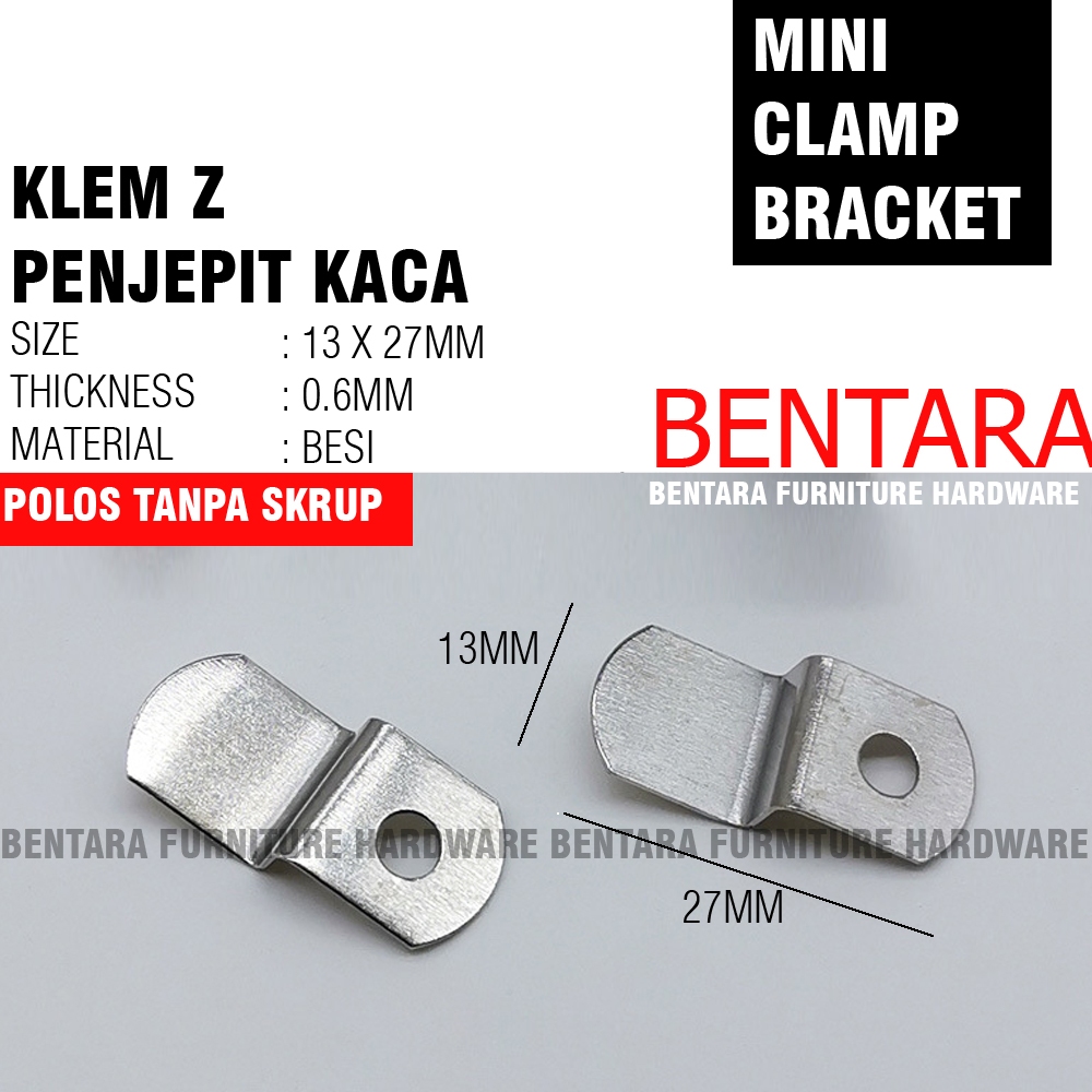 Jual 27MM KLEM Z-MINI TIPIS 0.6MM / UNTUK JEPIT KACA BAHAN BESI PLASTIK ...