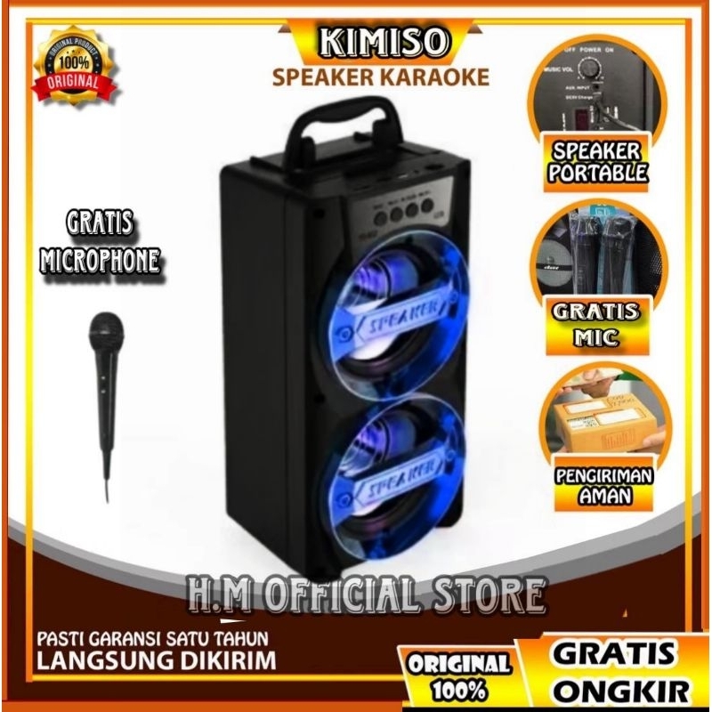 Jual Speaker Karaoke Bluetooth Portable Bonus Mic Full Bass 2x Speaker ...