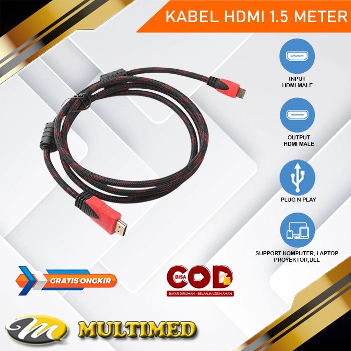 Jual PROMO Kabel HDMI To HDMI 1,5 Meter | Shopee Indonesia