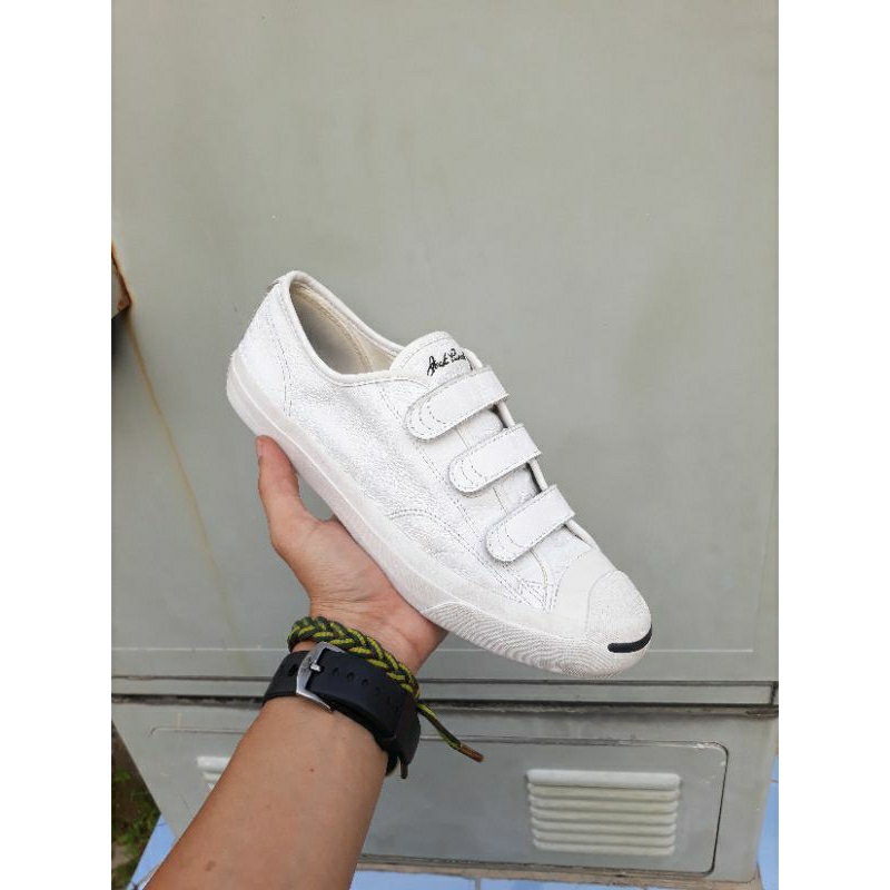 Converse jack purcell leather velcro on sale