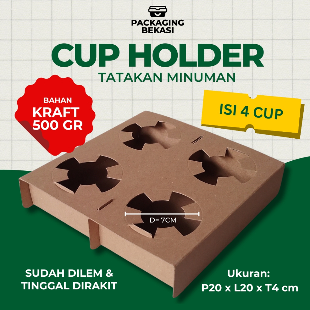 Jual Paper Cup Holder isi 4/Tatakan Minuman Gelas Take Away | Shopee ...