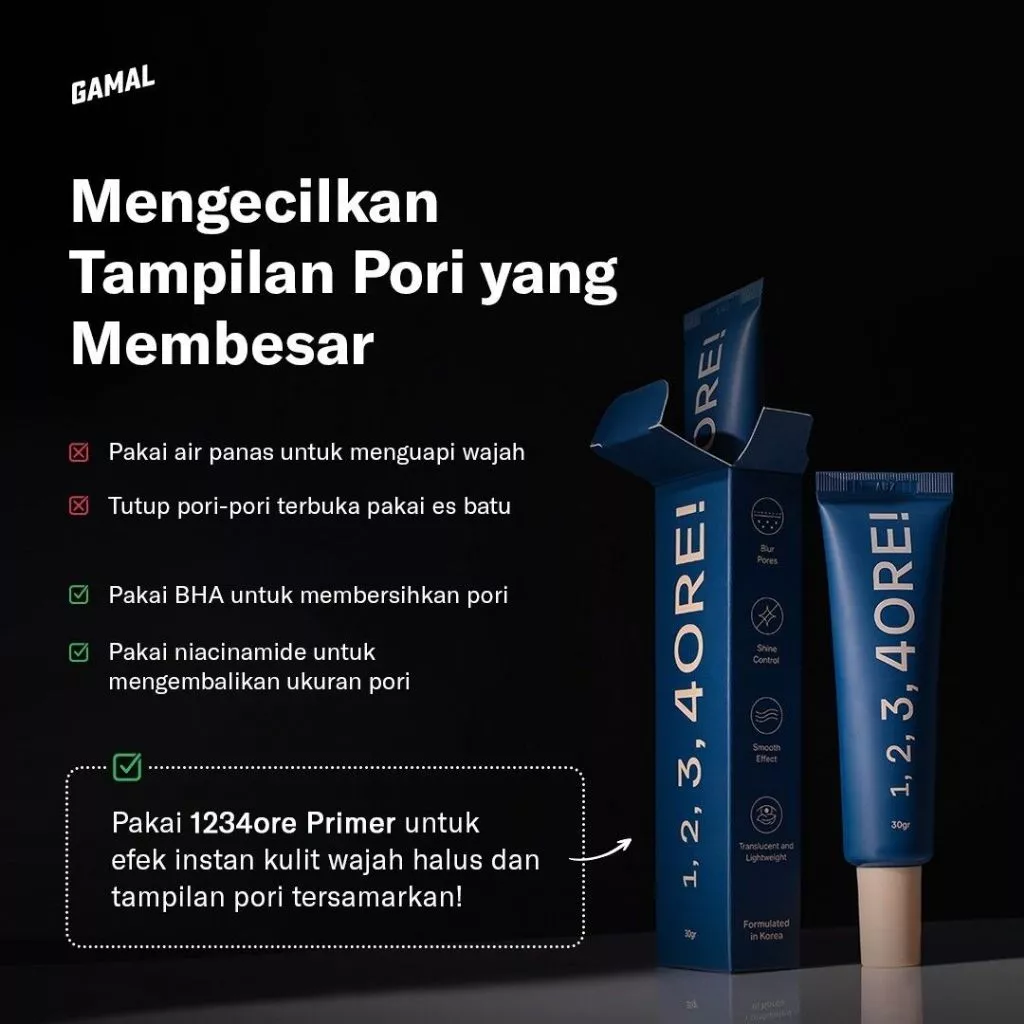 1,2,3,4ORE! Mattifying Poreless Primer by Gamal | Menyamarkan Pori-Pori dan Oil Control | 30 gr