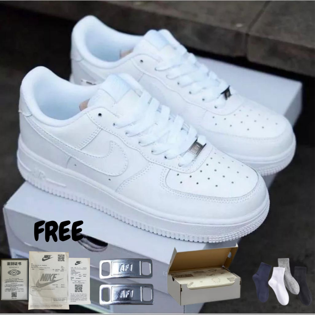 Jual Sepatu Sneakers Air Force 1 Triple White Bercode Tembus Terbaru ...
