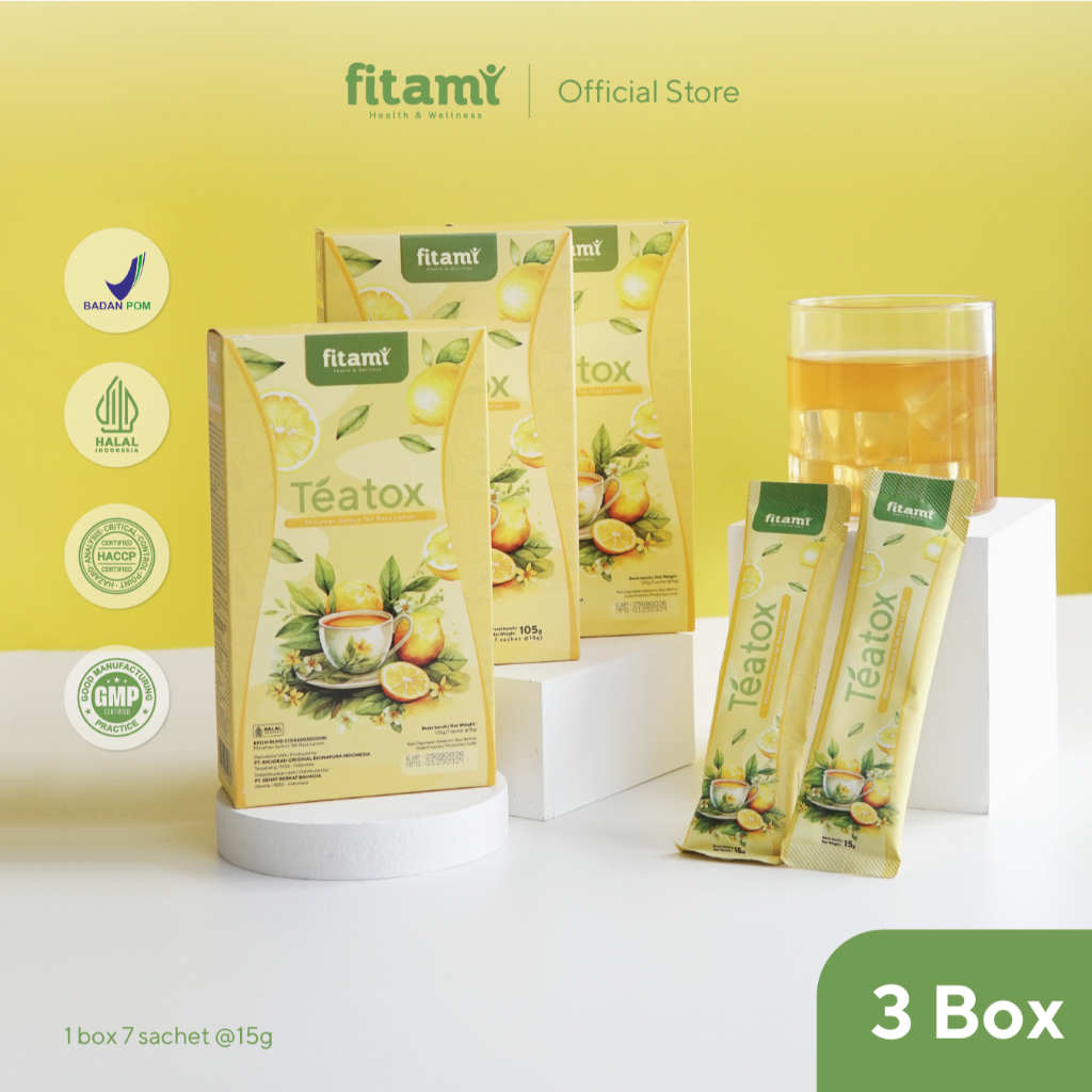 Jual Fitami Teatox Lemon Tea Detox Fiber Drink - 3 Box Bundle | Shopee ...