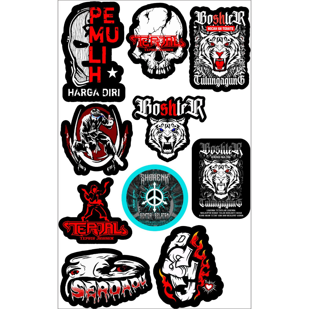 Jual Stiker PSHT Stiker SH terate shorenk isi 45pcs sudah cutting ...