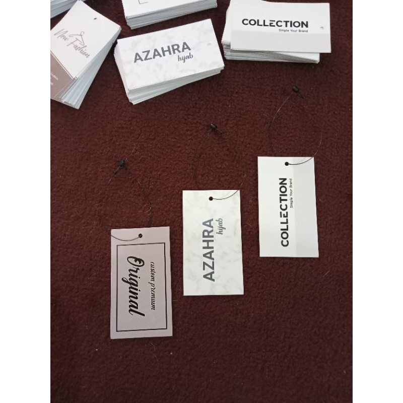 Jual Hang tag label custom nama brand sendiri, hangtag baju, hangtag ...
