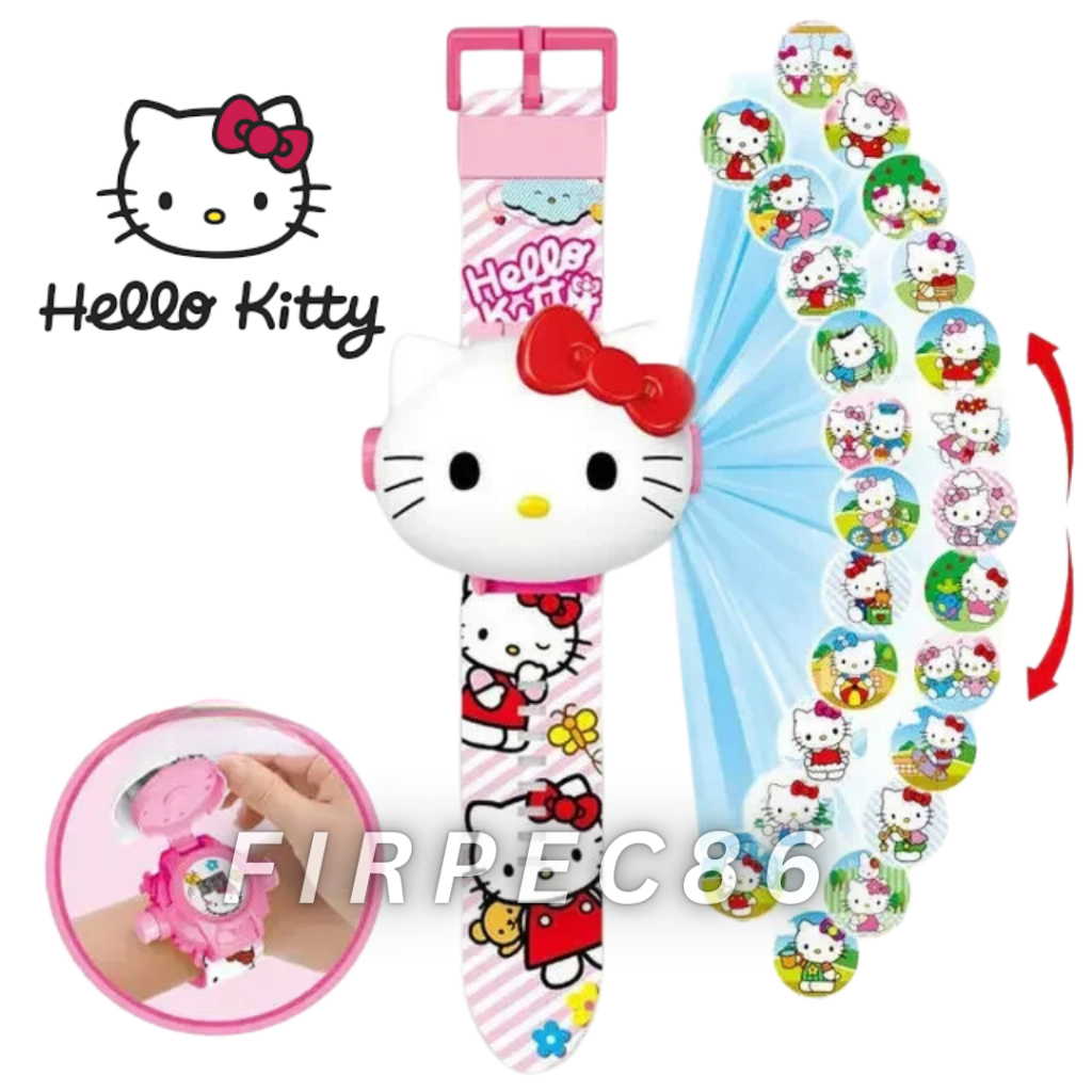 Jual JAM TANGAN ANAK PEREMPUAN KARAKTER HELLO KITTY PROYEKTOR 24 GAMBAR