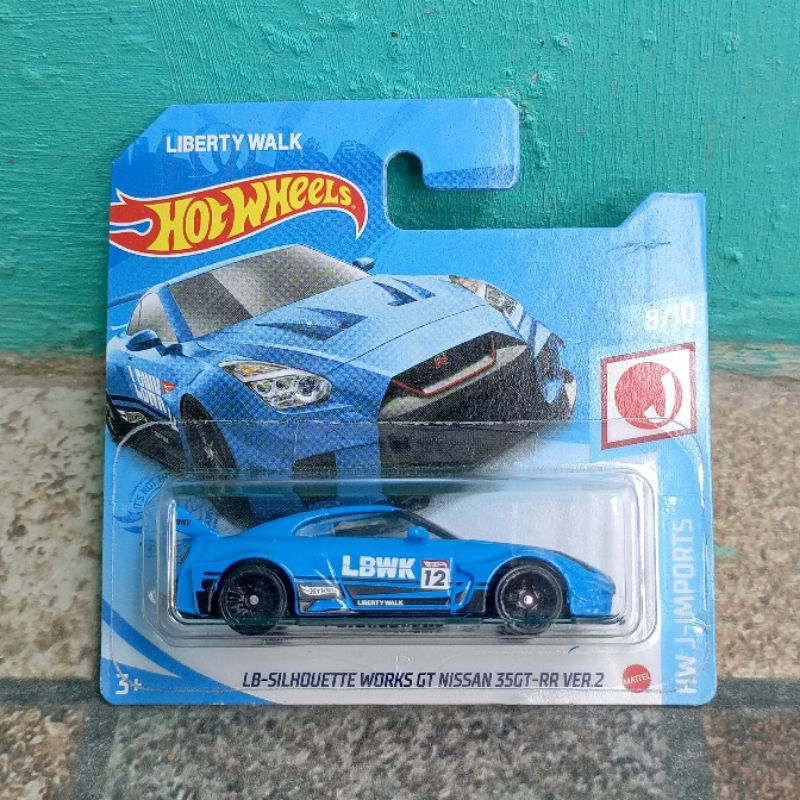 Jual Hotwheels GT-R R35 LBWK Biru muda Short card | Shopee Indonesia