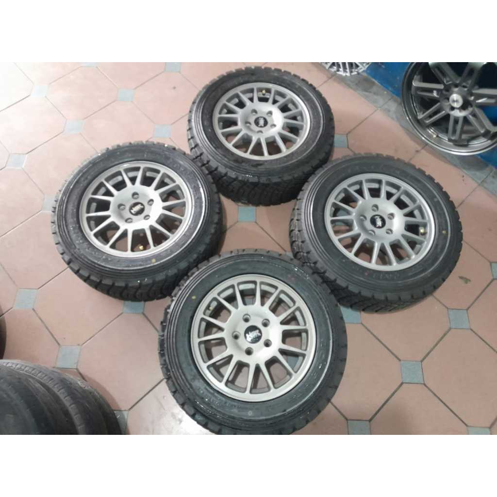 Jual Velg Second Rally HSR FE02 Ring 15 Pcd 5x114.3 Ban Accelera Ra62 ...