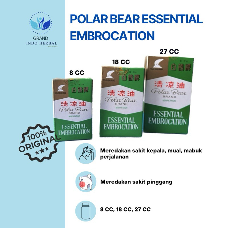 Jual Polar Bear 27 ML Brand Essential Embrocation Besar QING LIANG YOU ...