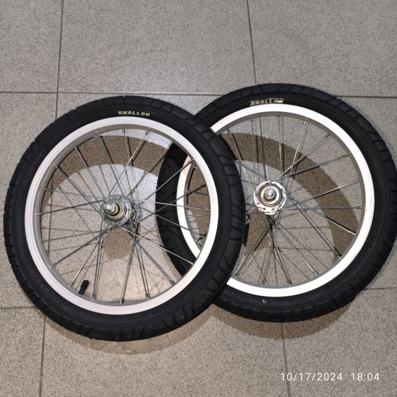 Jual wheelset roda sepeda 16 inch ban luar besar SWALLOW/LUCKY STONE ...