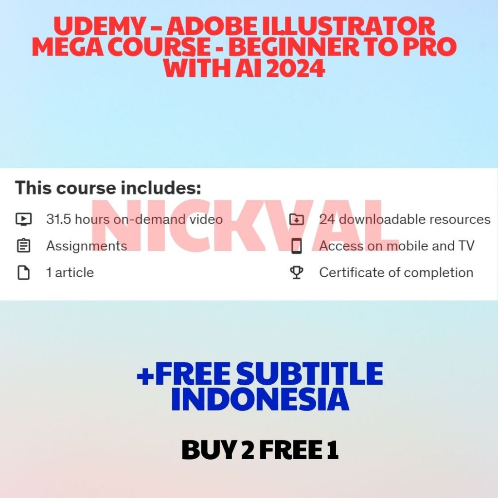 Jual Udemy – Adobe Illustrator Mega Course - Beginner to Pro with AI ...