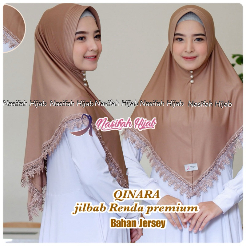 Jual Nasifah Hijab2 - QINARA Bergo Renda Premium Hijab Instan Jersey ...