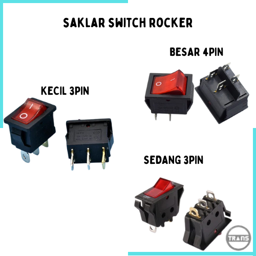 Jual Saklar Power Rocker On Off / Switch 2 pin dan 4 pin / Mini Roker ...