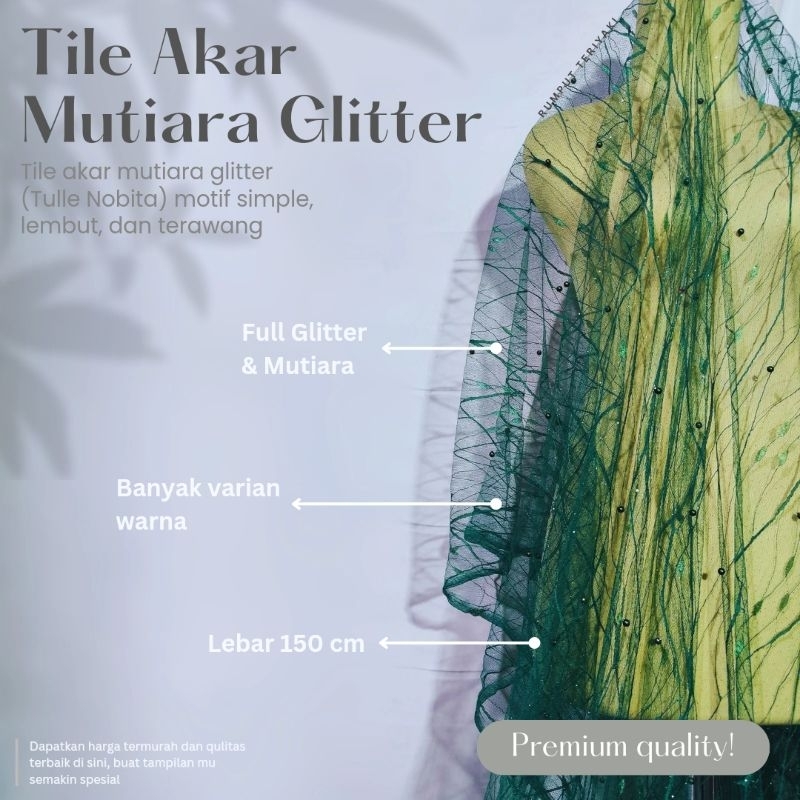 Jual KAIN TILE AKAR MUTIARA GLITER MEWAH/TILE PEARL/TILE NOBITA ...