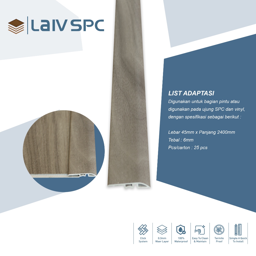Jual List Adaptasi Lantai LAIV SPC 45mm x 2400mm R3 Shopee Indonesia