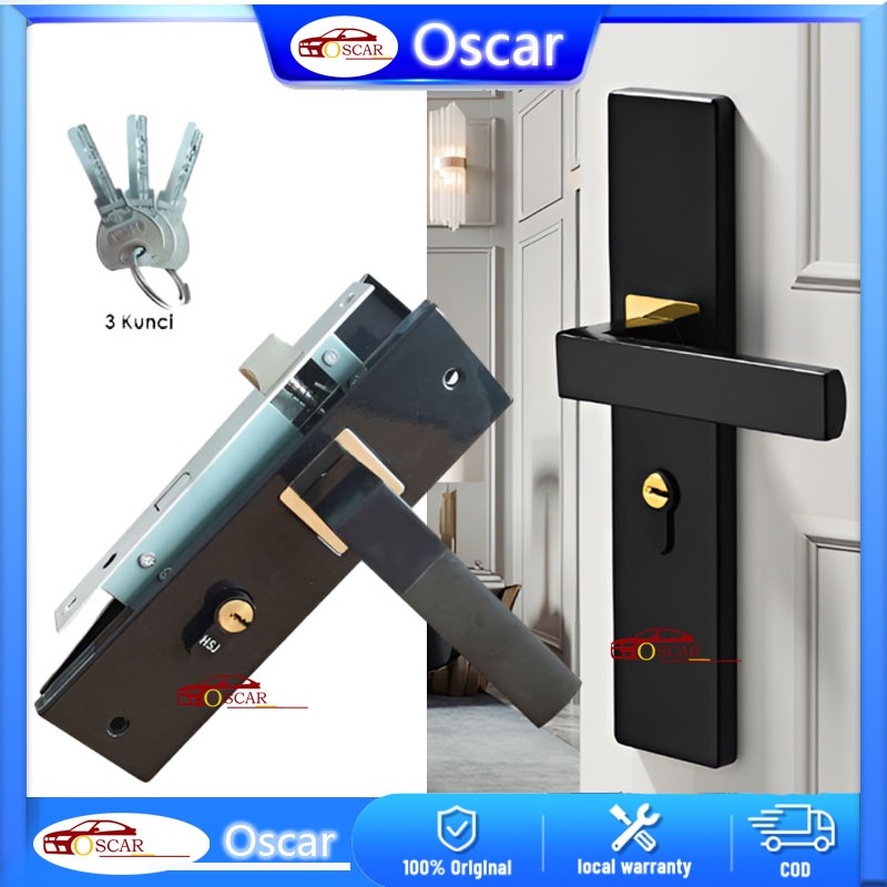 Handle Pintu Medium 20cm Komplit HJS Gagang Handel Pintu Rumah Lengkap