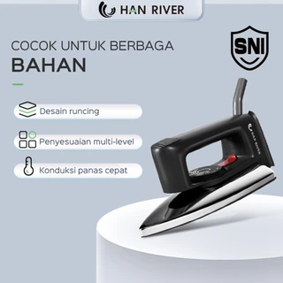HAN RIVER Setrika HRYD02 Setrika kering bebas uap   Setrika listrik  rumah tangga-HITAM (300 w)