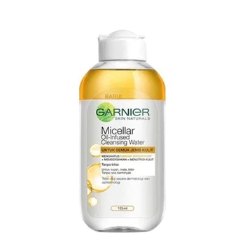 Garnier Micellar Water 125ml 400ml Pembersih Wajah MakeUp Blue Pink Vit C Bi Phase Oil