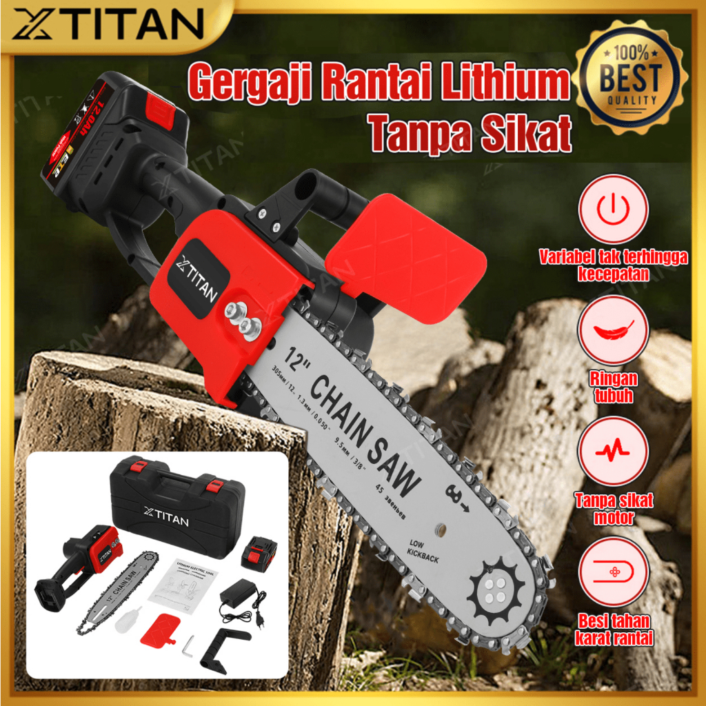 Jual 【COD + Dikirim Dalam 24 Jam】XTITAN 12'' Gergaji mesin tanpa kabel ...